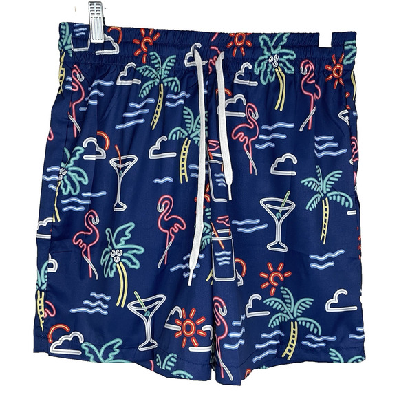 Chubbies The Neon Lights Board Shorts Men Medium 5.5" Colorful Resort Beach - Picture 1 of 5